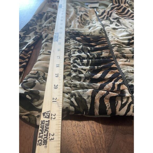 Frank Lyman jacket blazer 4 leopard ruffled mesh full zip long sleeve womens - Picture 8 of 12